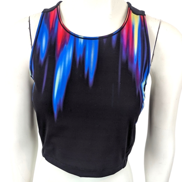 Sweaty Betty Kenza Power Crop Tank Top Womens Medium Black Workout Active - Picture 2 of 10